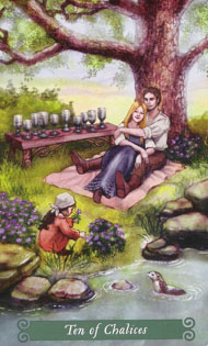 Ten of Cups in the deck Green Witch Tarot