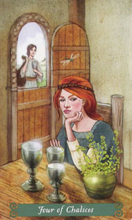 Four of Cups in the deck Green Witch Tarot