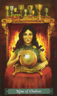 Nine of Cups in the deck Green Witch Tarot