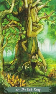 The Hanged Man in the deck Green Witch Tarot