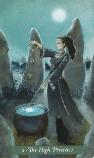 The High Priestess in the deck Green Witch Tarot