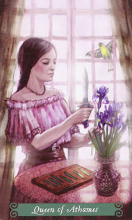 Queen of Swords in the deck Green Witch Tarot