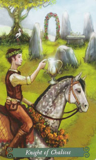 Knight of Cups in the deck Green Witch Tarot