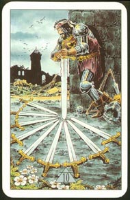 Ten of Swords in the deck Arcus Arcanum Tarot