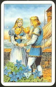 Two of Cups in the deck Arcus Arcanum Tarot