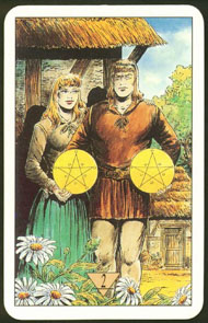 Two of Pentacles in the deck Arcus Arcanum Tarot