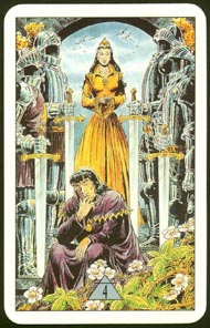 Four of Swords in the deck Arcus Arcanum Tarot