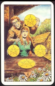 Four of Pentacles in the deck Arcus Arcanum Tarot