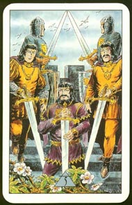 Five of Swords in the deck Arcus Arcanum Tarot