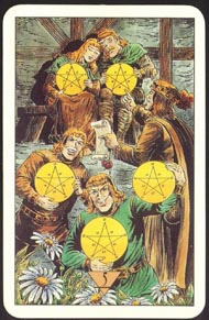 Five of Pentacles in the deck Arcus Arcanum Tarot