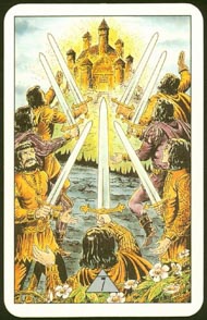 Seven of Swords in the deck Arcus Arcanum Tarot