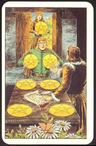 Seven of Pentacles in the deck Arcus Arcanum Tarot