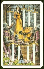 Eight of Swords in the deck Arcus Arcanum Tarot