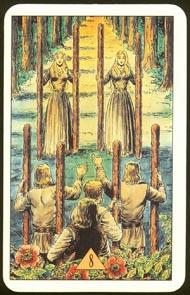 Eight of Wands in the deck Arcus Arcanum Tarot