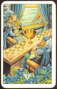 Nine of Cups in the deck Arcus Arcanum Tarot