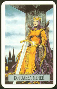 Queen of Swords in the deck Arcus Arcanum Tarot