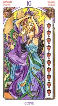 Ten of Cups in the deck Tarot Art Nouveau by Antonella Castelli 