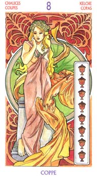 Eight of Cups in the deck Tarot Art Nouveau by Antonella Castelli 