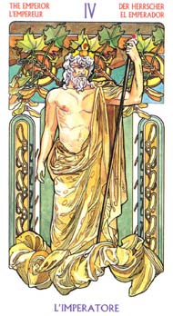 The Emperor in the deck Tarot Art Nouveau by Antonella Castelli 