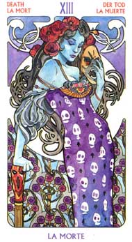 Death in the deck Tarot Art Nouveau by Antonella Castelli 