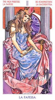 The High Priestess in the deck Tarot Art Nouveau by Antonella Castelli 