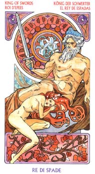 King of Swords in the deck Tarot Art Nouveau by Antonella Castelli 