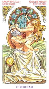 King of Pentacles in the deck Tarot Art Nouveau by Antonella Castelli 