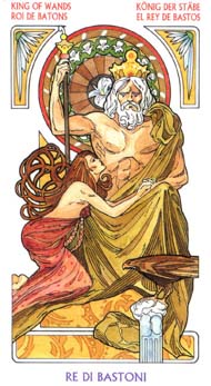 King of Wands in the deck Tarot Art Nouveau by Antonella Castelli 