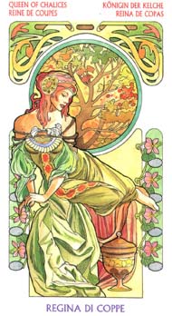 Queen of Cups in the deck Tarot Art Nouveau by Antonella Castelli 