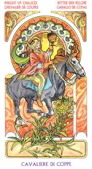 Knight of Cups in the deck Tarot Art Nouveau by Antonella Castelli 