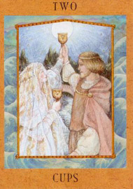 Two of Cups in the deck Goddess Tarot