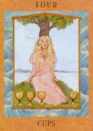 Four of Cups in the deck Goddess Tarot