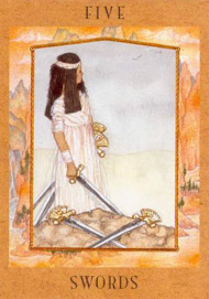 Five of Swords in the deck Goddess Tarot