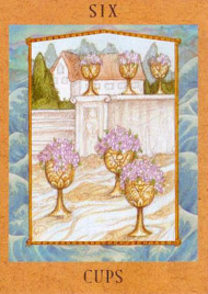 Six of Cups in the deck Goddess Tarot