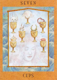 Seven of Cups in the deck Goddess Tarot