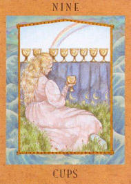 Nine of Cups in the deck Goddess Tarot