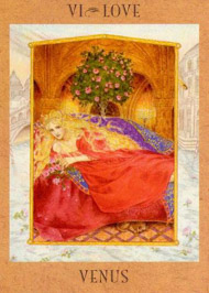 The Lovers in the deck Goddess Tarot