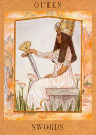 Queen of Swords in the deck Goddess Tarot