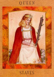 Queen of Wands in the deck Goddess Tarot