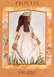 Page of Swords in the deck Goddess Tarot