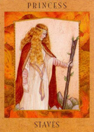 Page of Wands in the deck Goddess Tarot