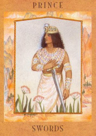 Knight of Swords in the deck Goddess Tarot