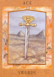 Ace of Swords in the deck Goddess Tarot