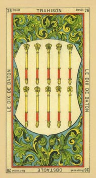 Ten of Wands in the deck The Book of Thoth