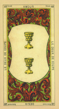 Two of Cups in the deck The Book of Thoth