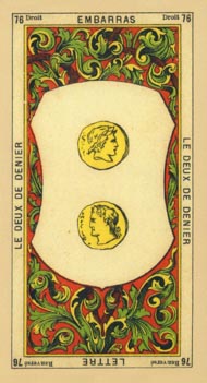 Two of Pentacles in the deck The Book of Thoth