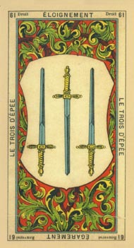 Three of Swords in the deck The Book of Thoth