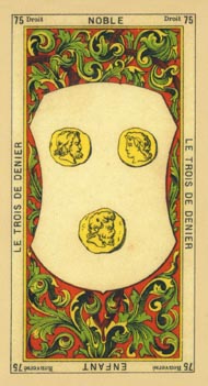 Three of Pentacles in the deck The Book of Thoth