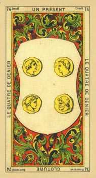 Four of Pentacles in the deck The Book of Thoth