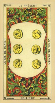 Six of Pentacles in the deck The Book of Thoth